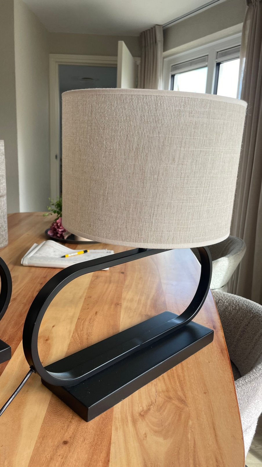 2x tafellamp, Ophalen, Zo goed als nieuw, Rond