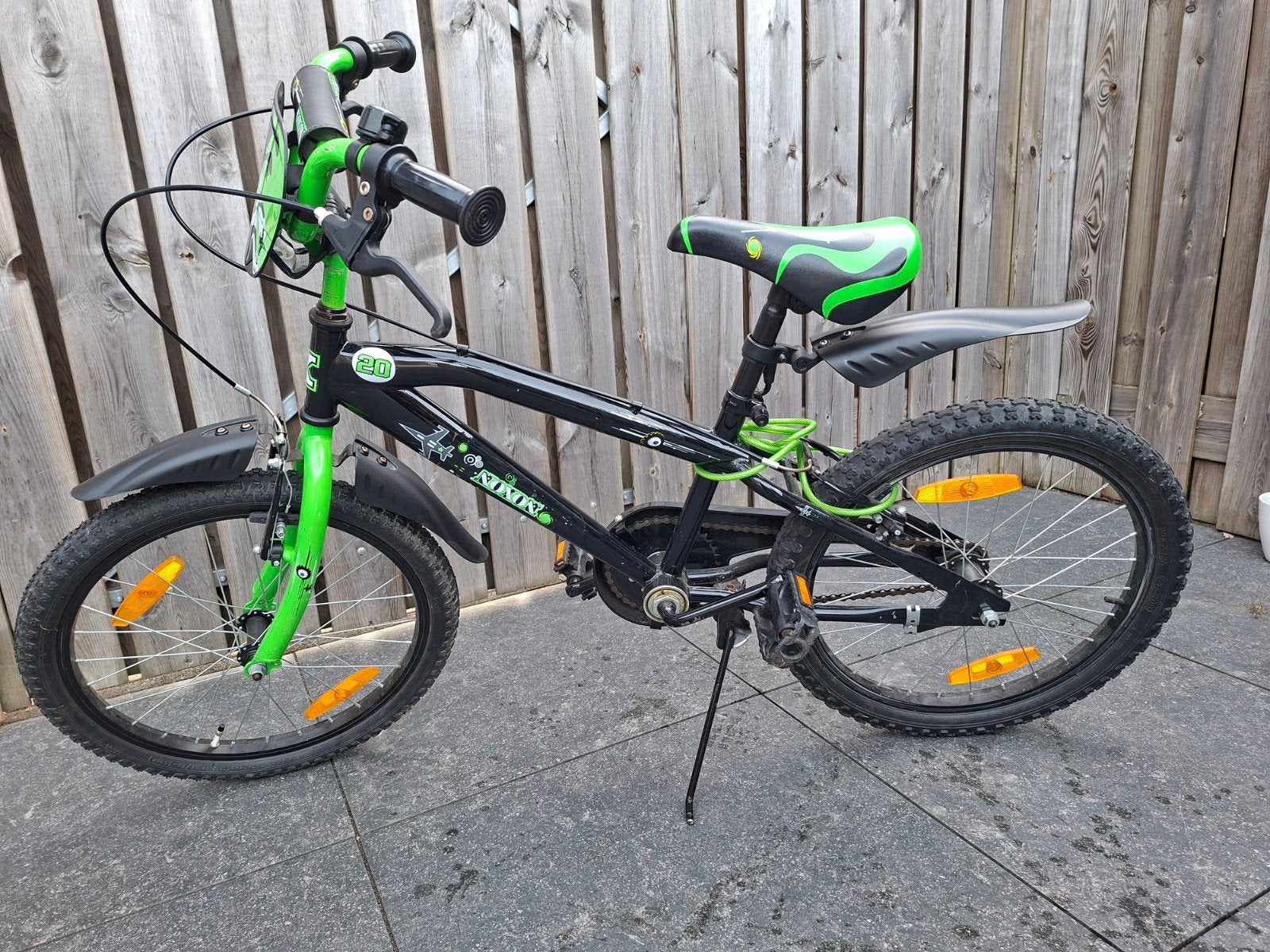 Noxon kinderfiets 20 inch - Zwart/Groen, Ophalen, 20 inch of meer, Gebruikt, Velgrem