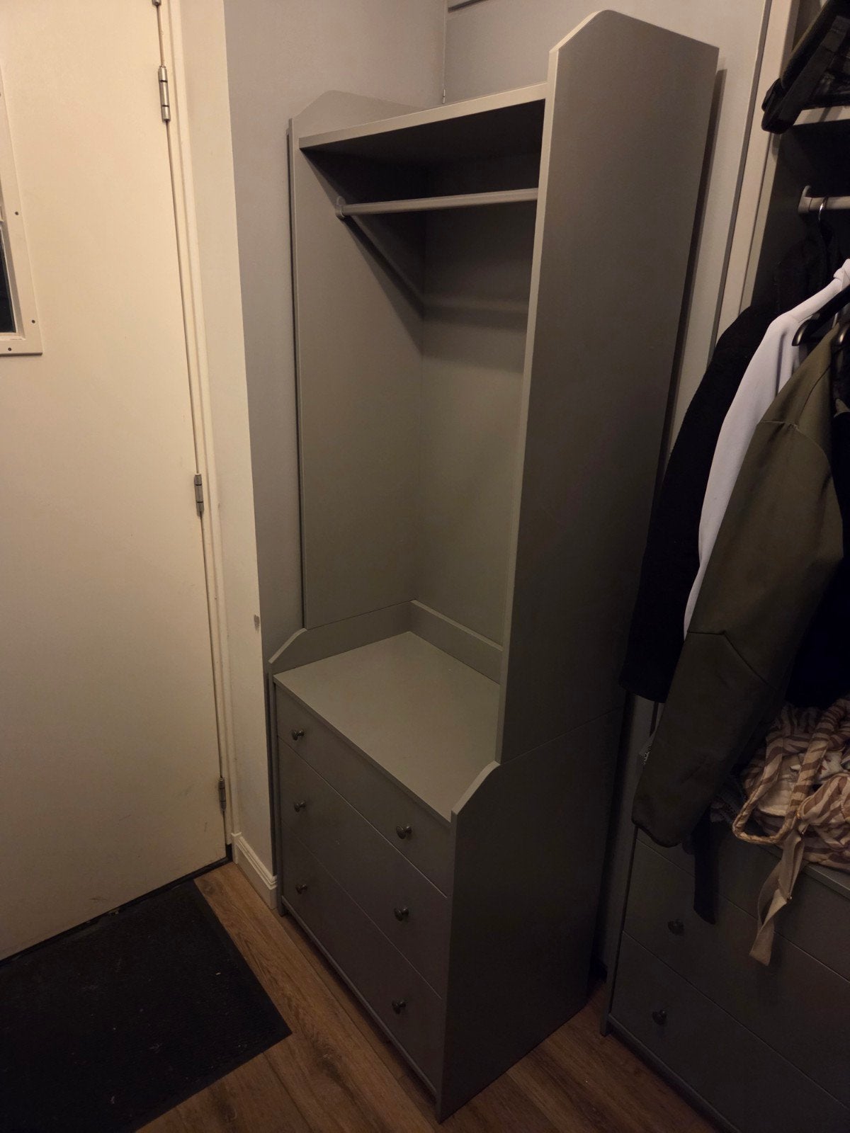 IKEA hauga Garderobekast met lades en hangruimte - Grijs, Ophalen
