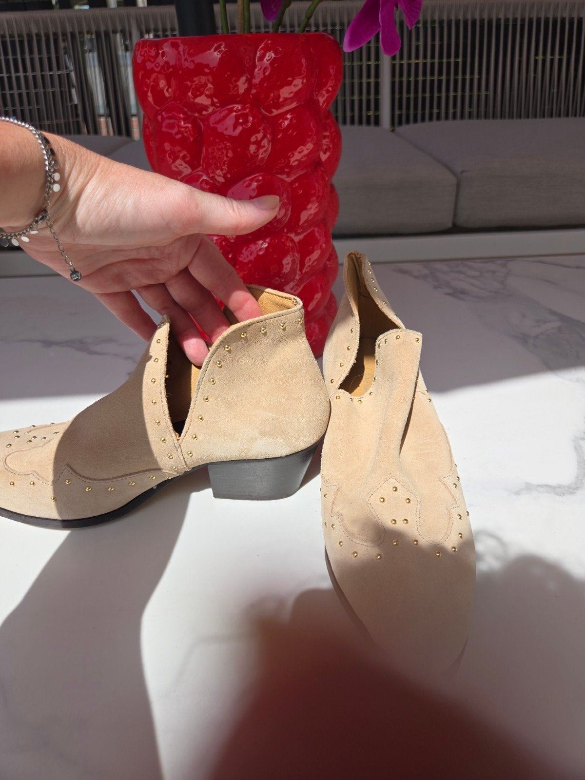 Mooie zomerlaarsjes beige, Ophalen of Verzenden, Zo goed als nieuw, Beige, Schoenen
