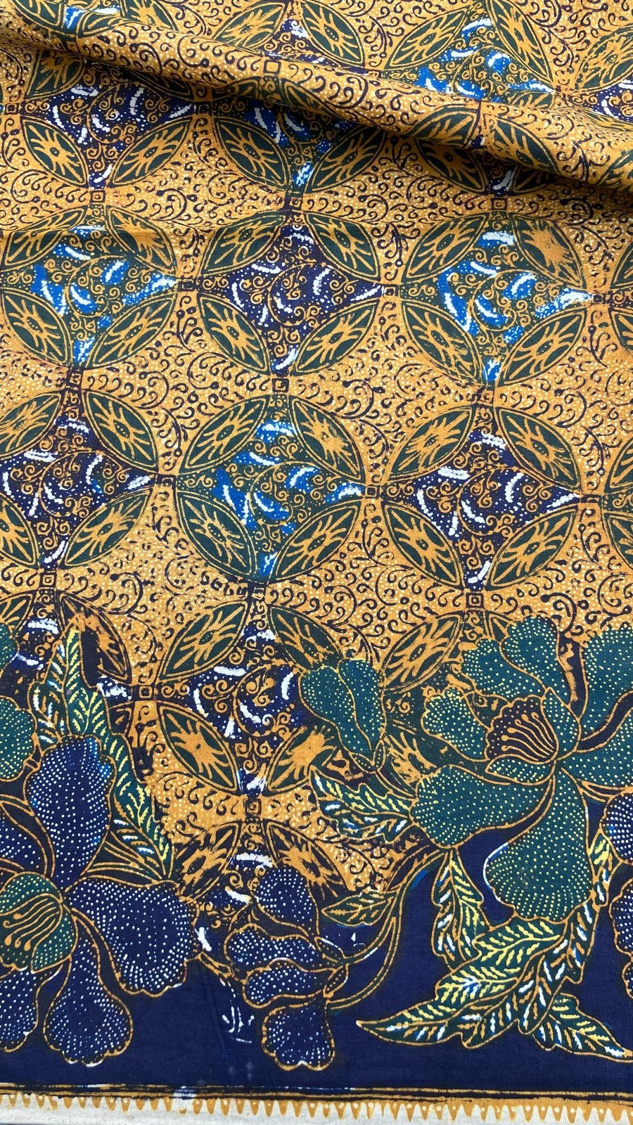 Prachtige Batik Stof met Bloemenprint handmade, Ophalen, Meerkleurig, 30 tot 120 cm, Katoen