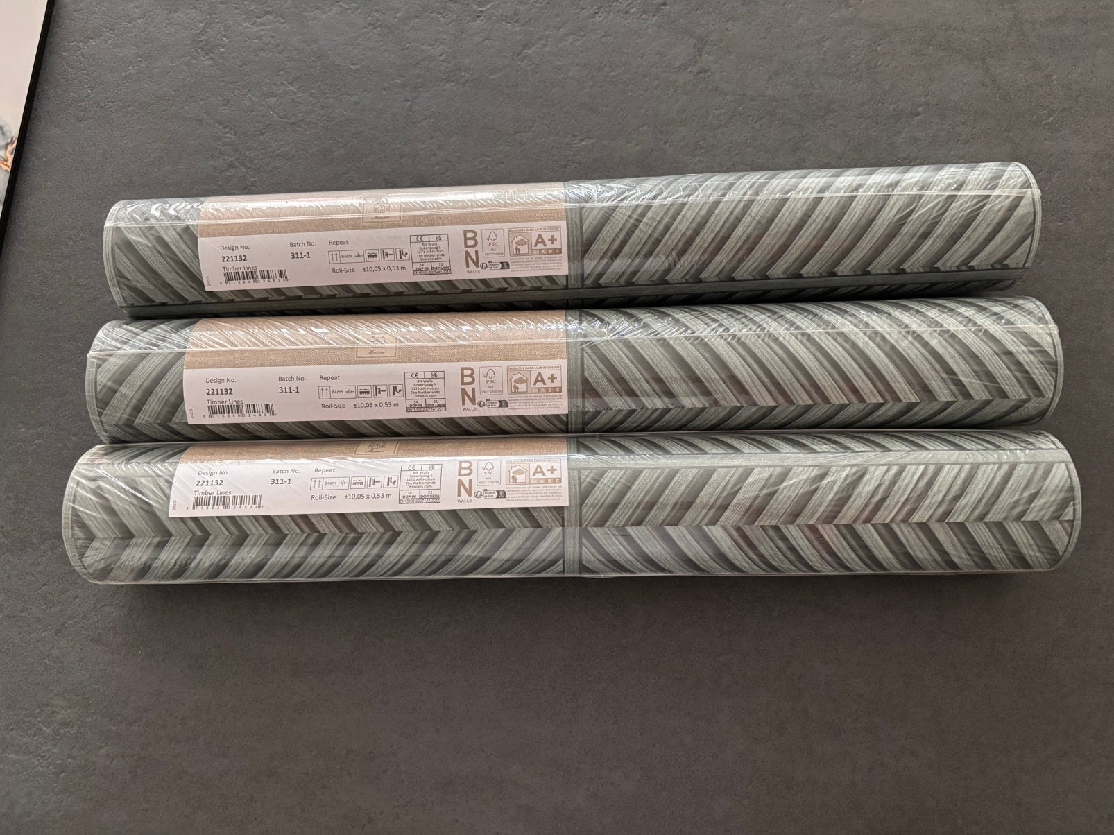 Rivièra Maison Timber Lines behang 3 rollen, Ophalen, Overige patronen, Natuurlijk, Overige merken