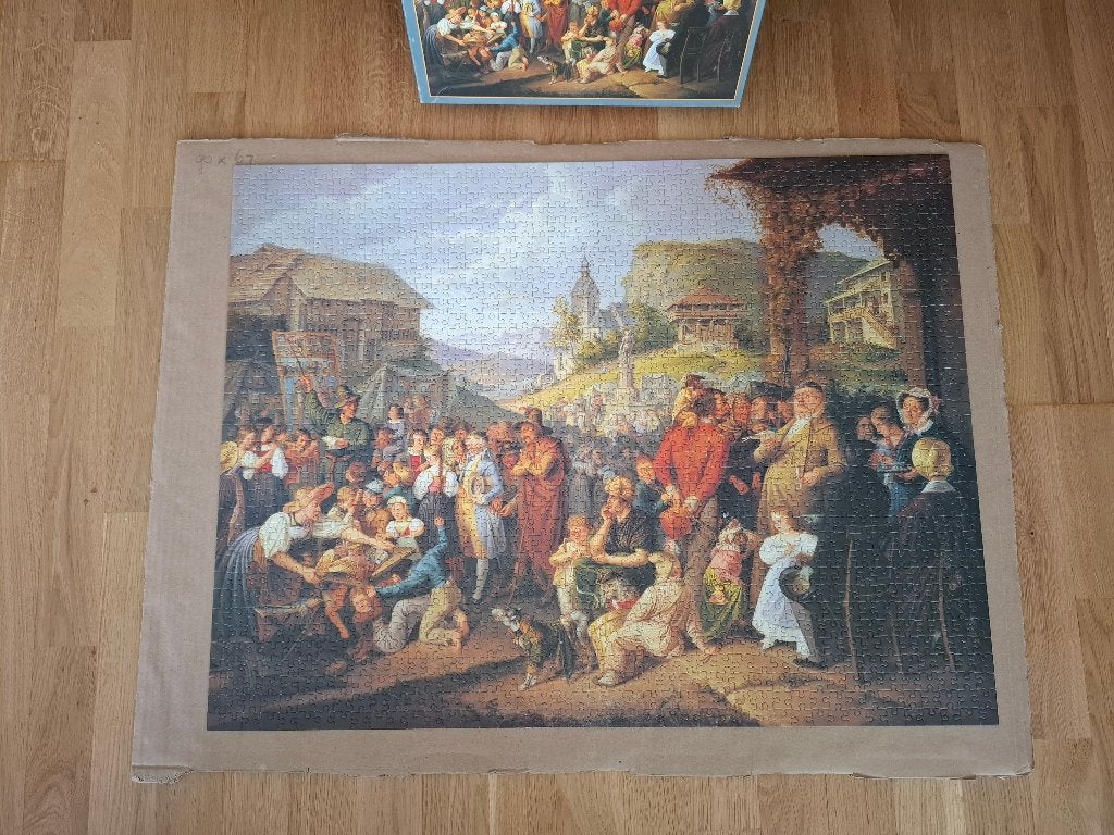 LEGPUZZEL: 19e eeuwse Jaarmarkt  - 1500 st., Ophalen of Verzenden, 500 t/m 1500 stukjes, Gebruikt, Legpuzzel