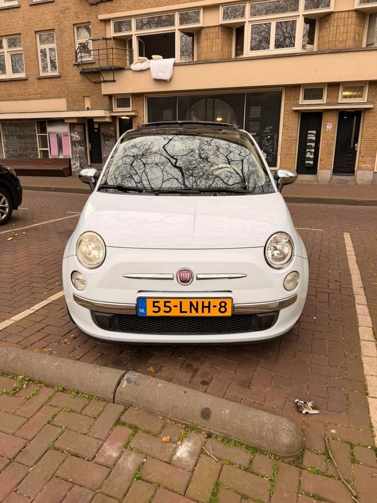 Fiat 500 1.2 Lounge AUTOMAAT 51KW 2010 Blauw PANODAK/AIRCO, Auto's, Fiat, 1242 cc, 4 cilinders, Origineel Nederlands, Particulier