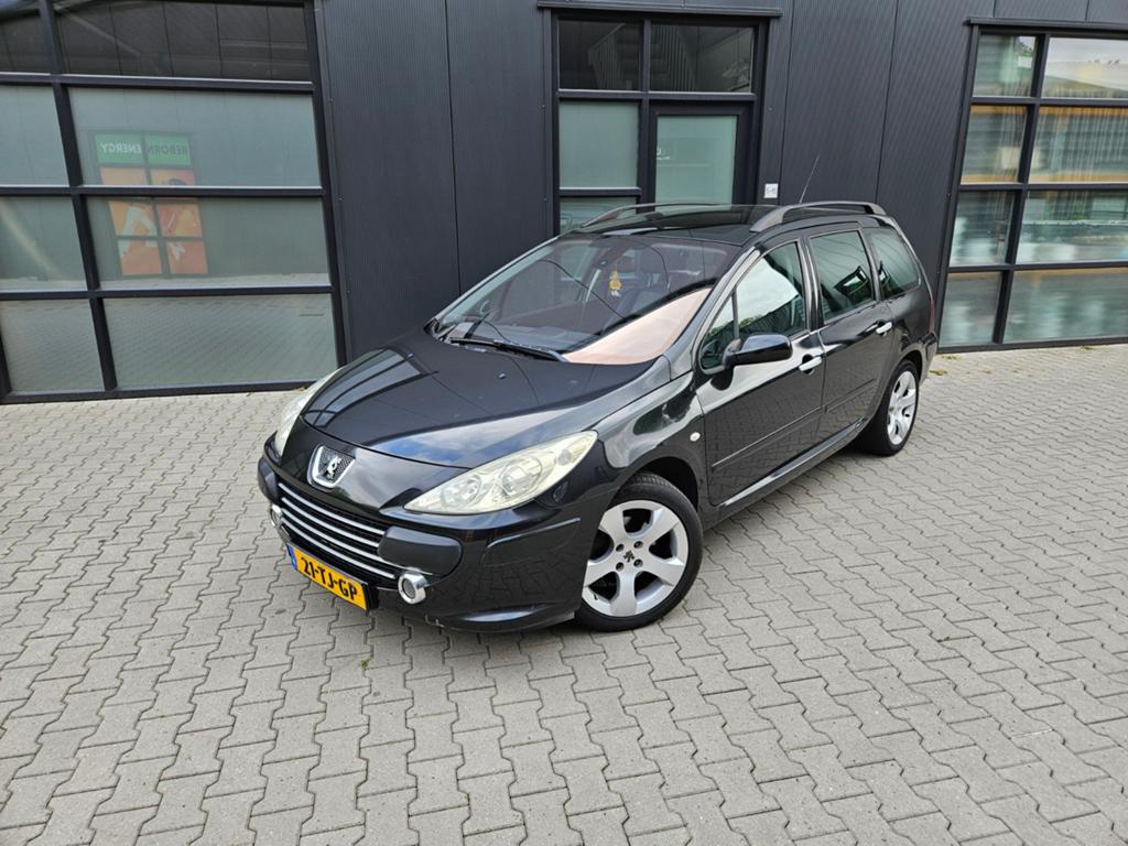 Peugeot 307 1.6 16V XR Break 2006 Zwart, Auto's, 4 cilinders, 715 kg, 7 stoelen, Zwart