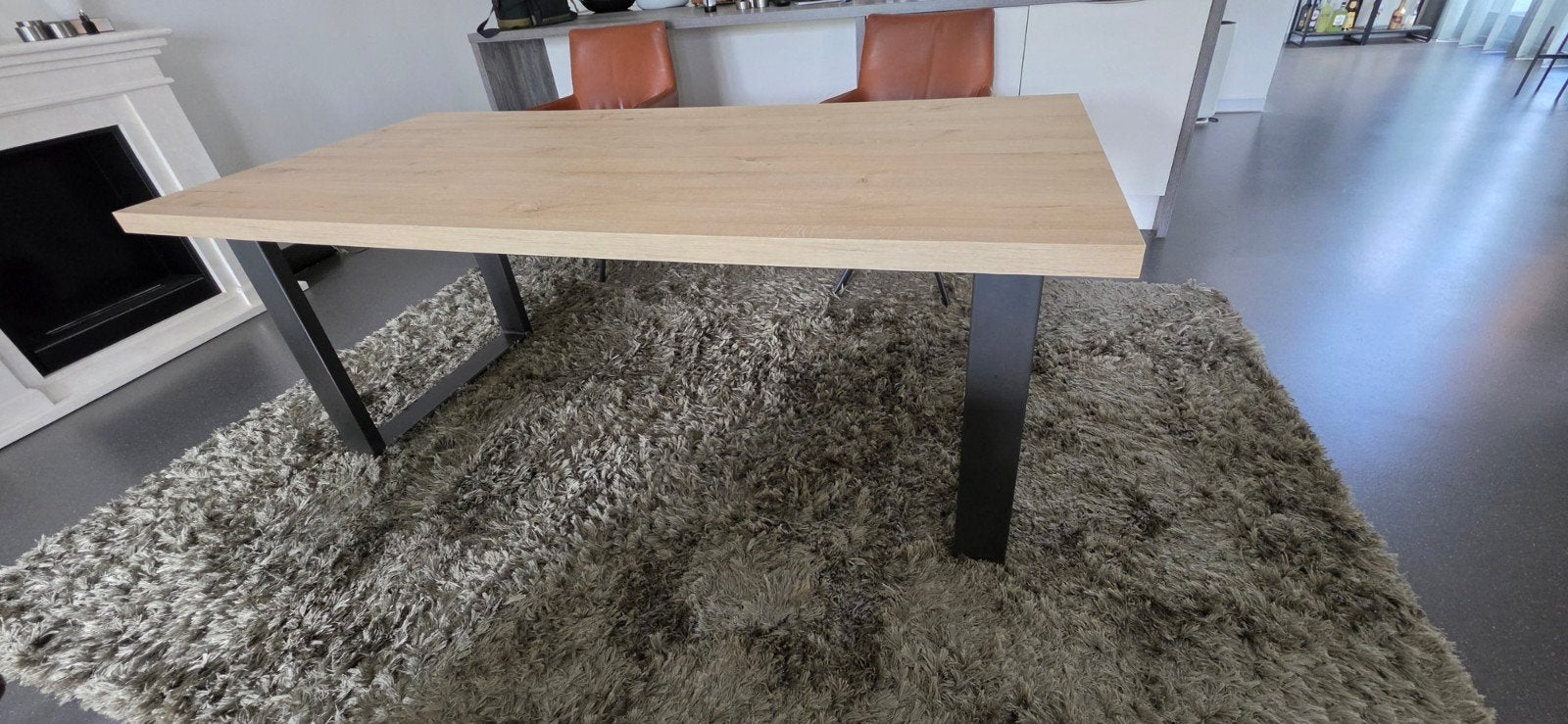 Eettafel woods , lamulux kleur natur., Ophalen, 50 tot 100 cm, Zo goed als nieuw, 150 tot 200 cm