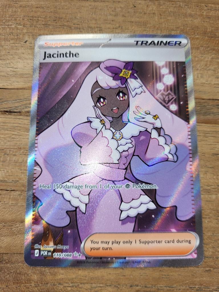 Pokémon TCG Jacinthe 110/088 Perfect Order Full Art Trainer, Ophalen of Verzenden, Zo goed als nieuw, Losse kaart, Foil