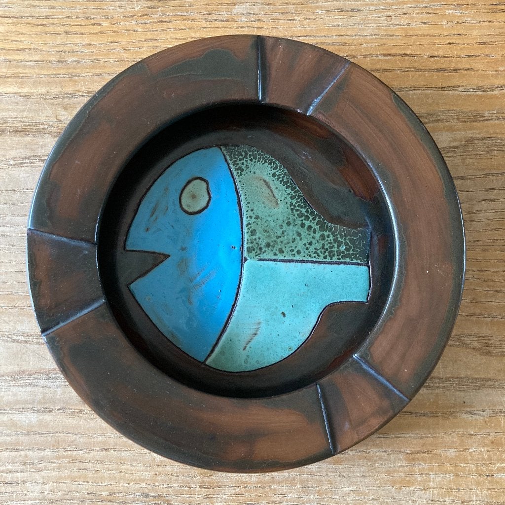 Vintage Henk Potters keramiek aardewerk schaal asbak vis, Ophalen of Verzenden