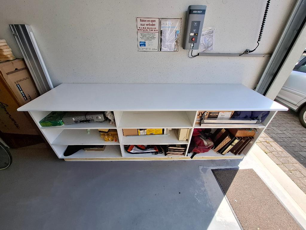 Toonbank, winkelbalie, inpaktafel 2.50 breed - gratis, Ophalen, Met plank(en), Gebruikt, 200 cm of meer