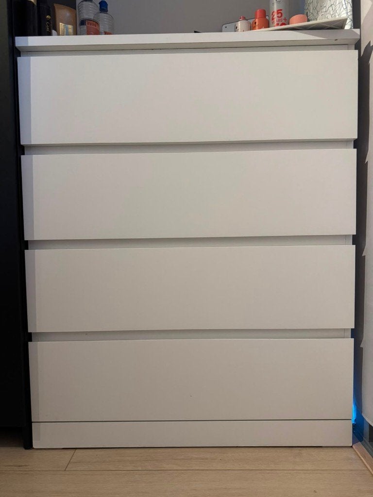 IKEA MALM Chest of 4 Drawers (White), Ophalen, Gebruikt, 100 tot 150 cm, 50 tot 100 cm