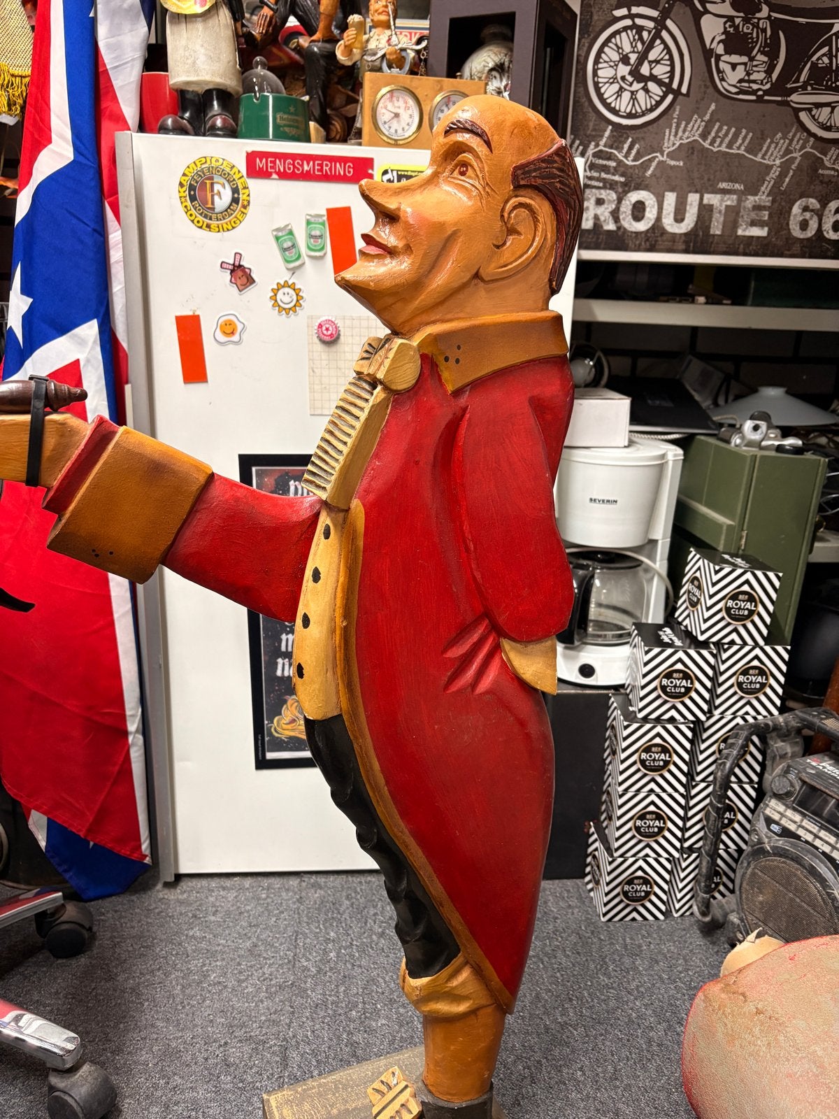 Houten butler beeld - Decoratieve figuur, Ophalen of Verzenden