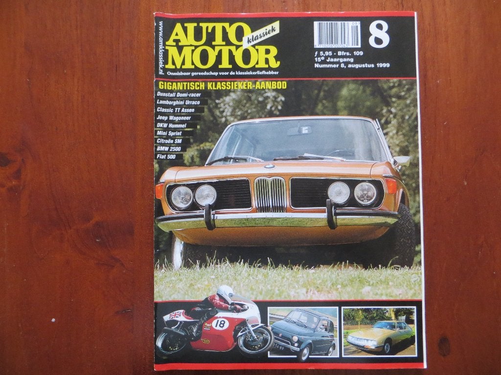 Auto Motor Klassiek 8 1999 Citroën SM, BMW 2500, Fiat 500, Ophalen of Verzenden, Nieuw, BMW
