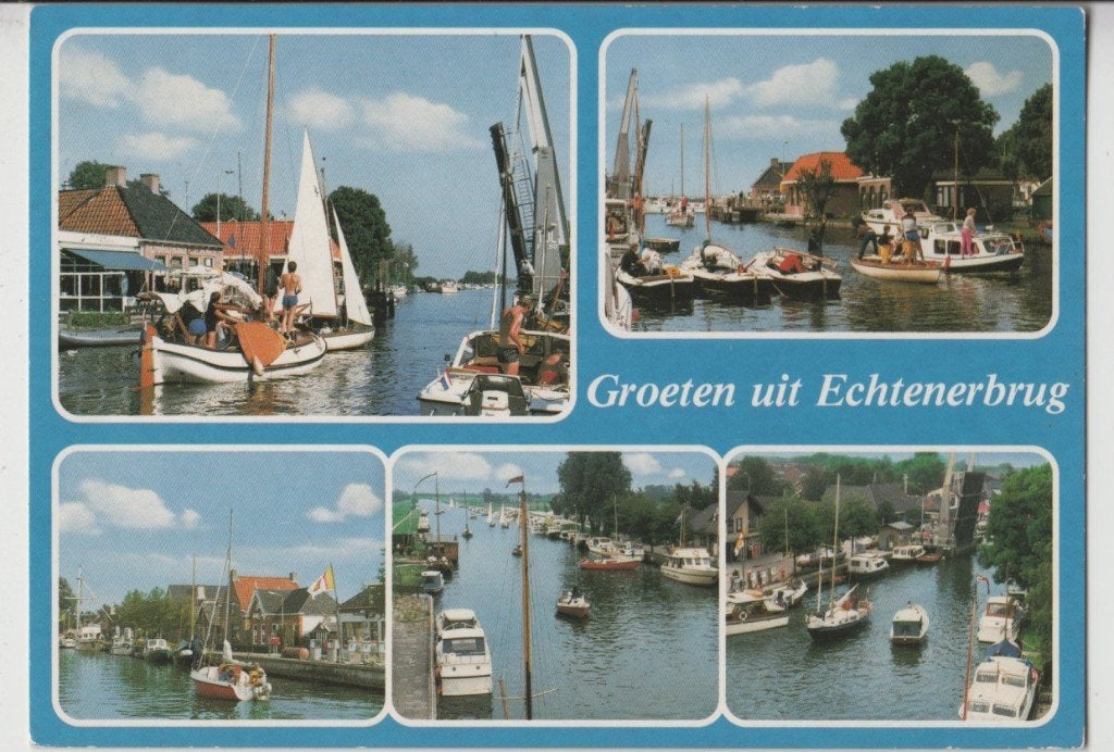 Echtenerbrug 5 luik Gelopen 2001, Verzenden, 1980 tot heden, Gelopen, Friesland