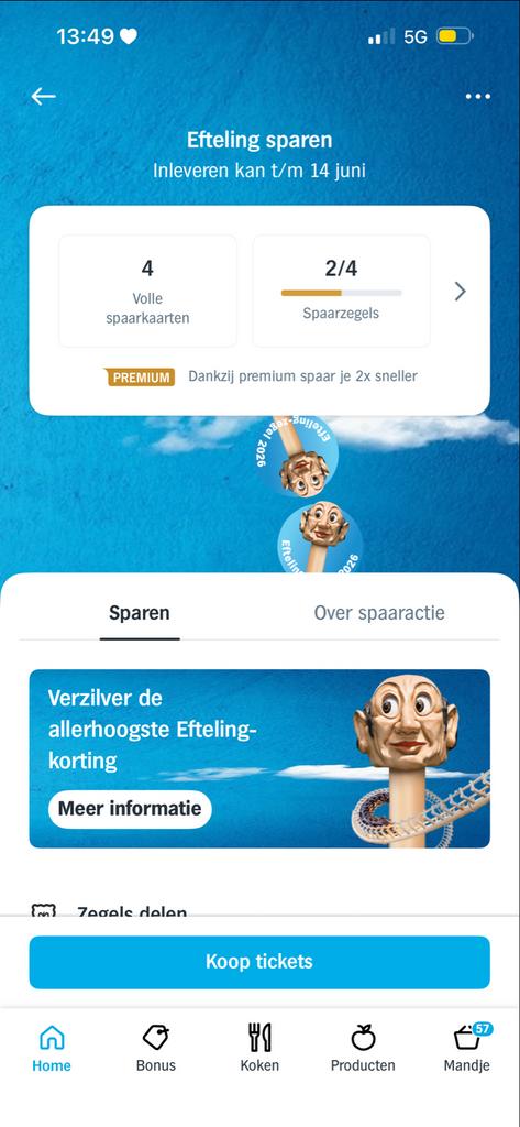 Efteling spaarzegels en volle spaarkaarten, Drie personen of meer, Kortingskaart
