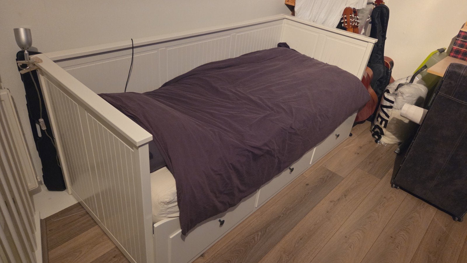 Ikea Hemnes bedbank met 3 lades - Wit, Ophalen, Modern, Scandinavisch, Wit, Tweepersoons
