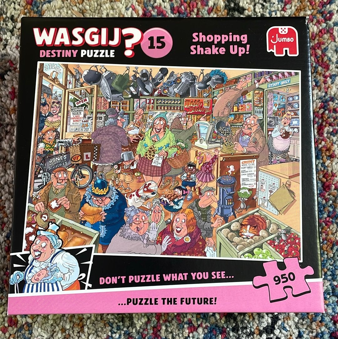 Wasgij puzzel Shopping Shake Up 950 stukjes, Ophalen of Verzenden, 500 t/m 1500 stukjes, Zo goed als nieuw
