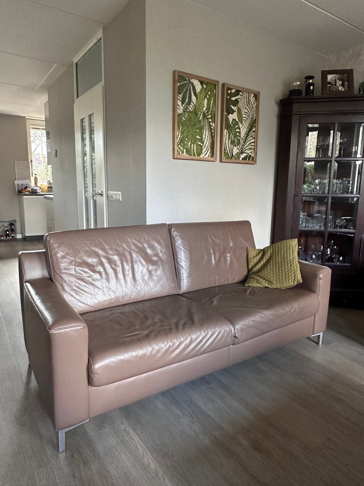 Comfortabele leren bank (en) / bankstel, Ophalen, Gebruikt, 150 tot 200 cm, Tweepersoons