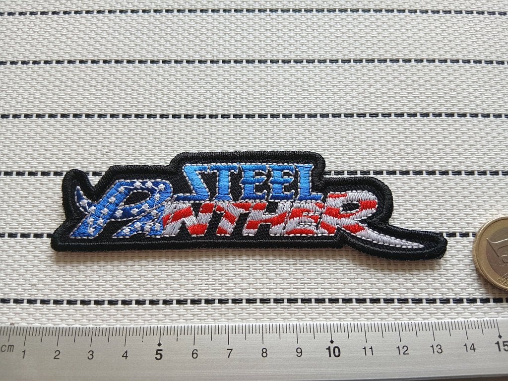 Steel Panther mooie shaped US logo patch s43 metal, Verzenden, Nieuw, Kleding