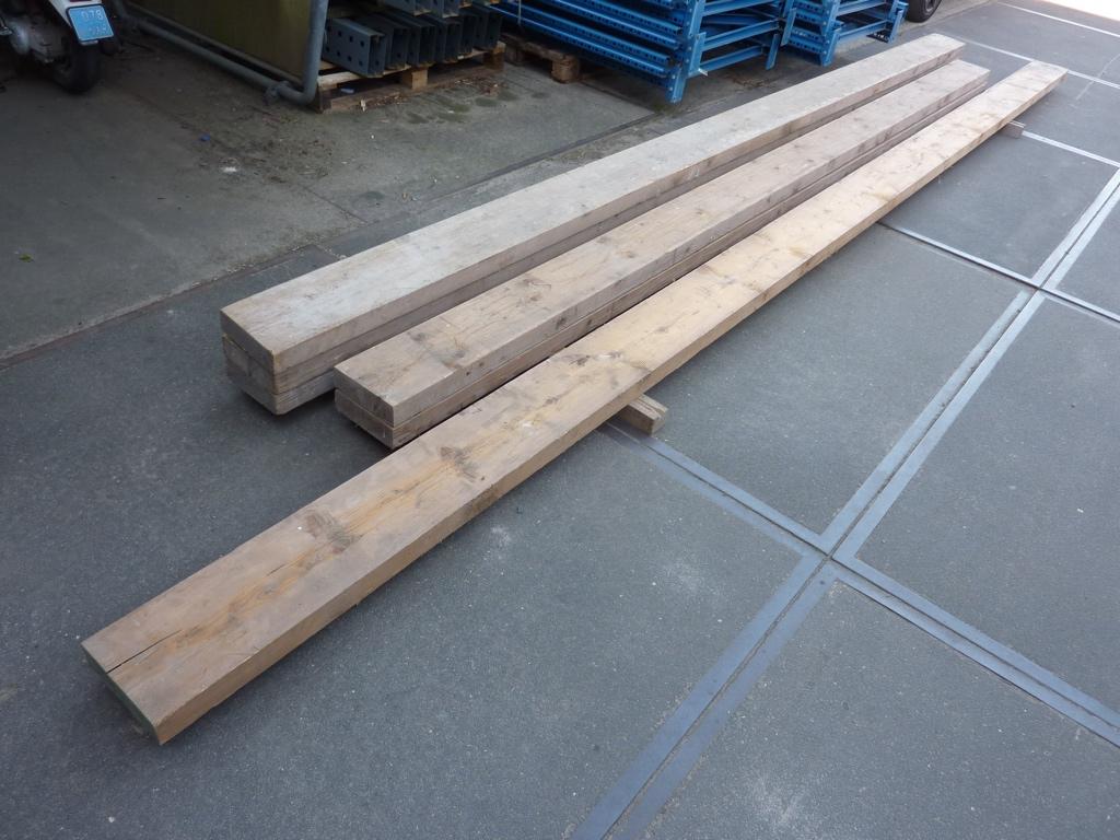 6 st houten balk / vurenhouten balk ca. 217x70mm 510cm lang, Ophalen, Gebruikt, Balk, Vuren