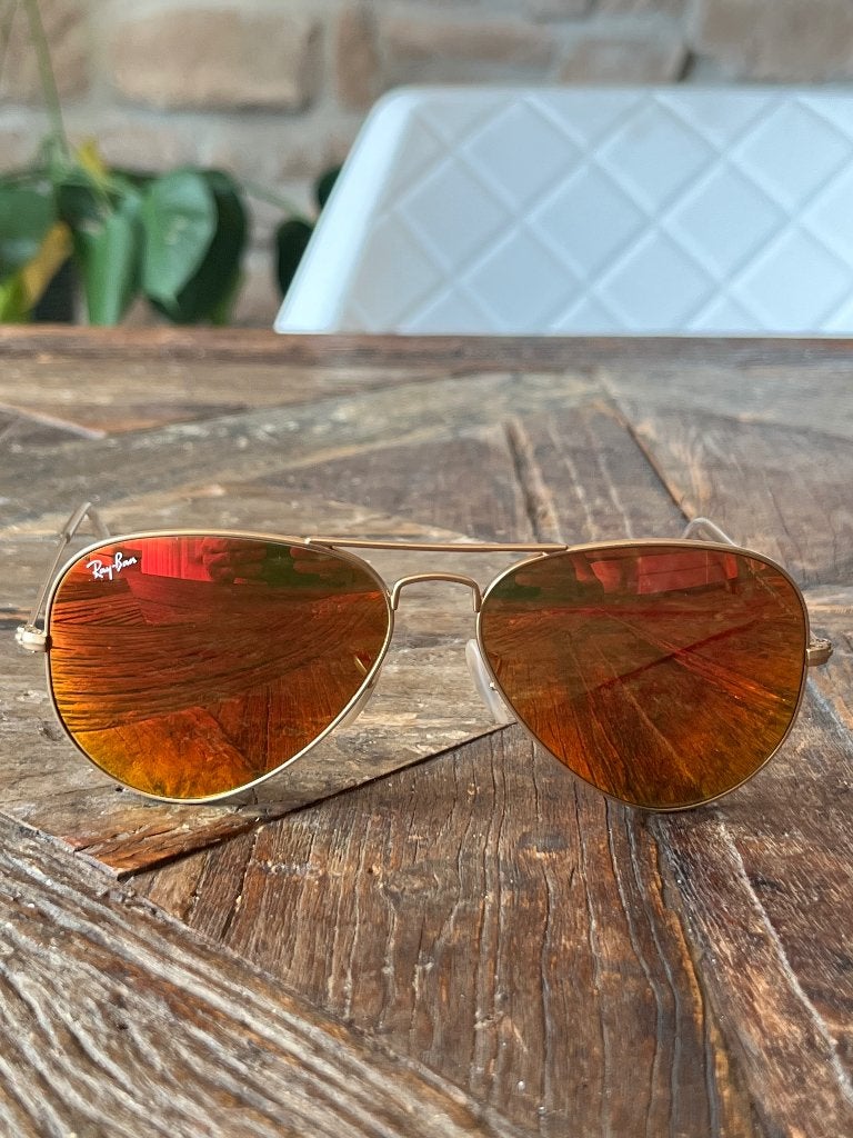 Ray-ban Aviator RB3025, Zonnebril, Oranje, Ophalen of Verzenden, Zo goed als nieuw