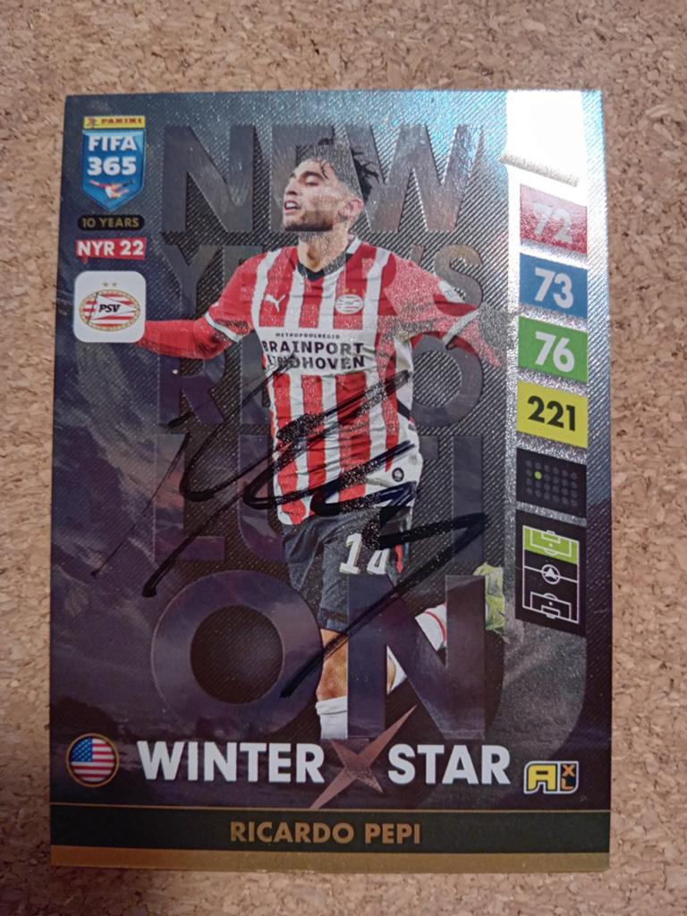 Ricardo Pepi gesigneerd voetbalkaartje, Ophalen of Verzenden, Zo goed als nieuw, PSV, Poster, Plaatje of Sticker
