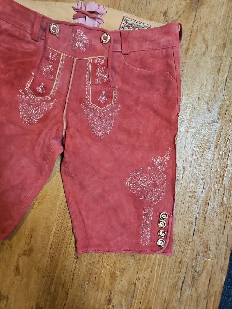 Lederhosen dames roze, Kleding | Dames, Maat 42/44 (L), Djt@dejuistetoon.eu, Ophalen of Verzenden, Zo goed als nieuw
