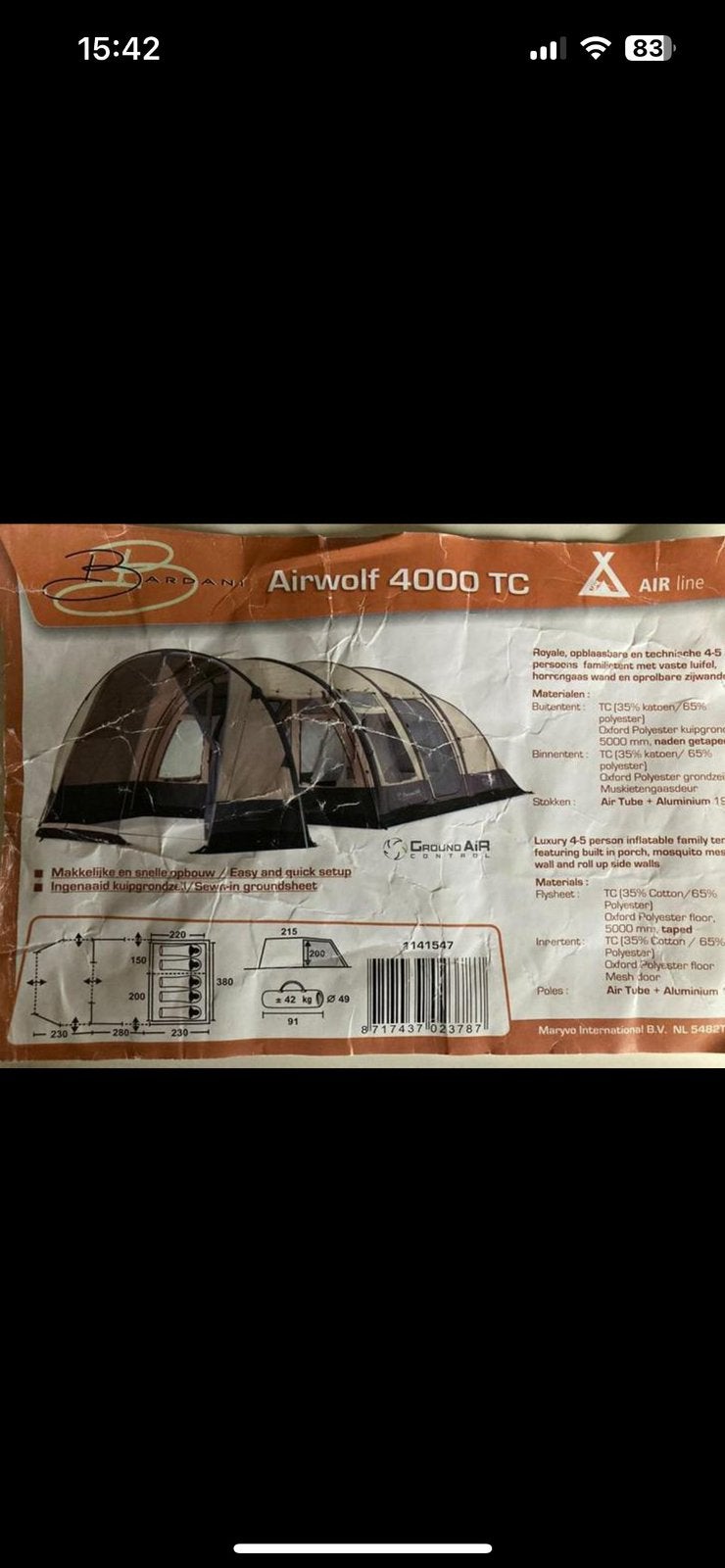 Bardani Airwolf 4000tc, Ophalen, Gebruikt, Tot en met 5