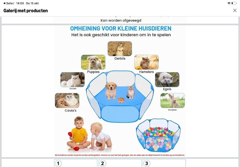 Opvouwbare ren, 110 cm of meer, 60 tot 90 cm, Cavia, Ophalen of Verzenden
