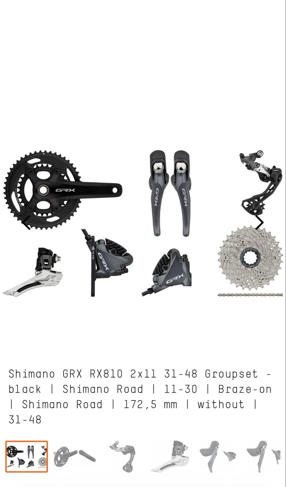 Shimano GRX RX810 2x11 Groupset - Gravelbike Onderdelen, Gebruikt, Verzenden, Gravelbike, Derailleur of Ketting