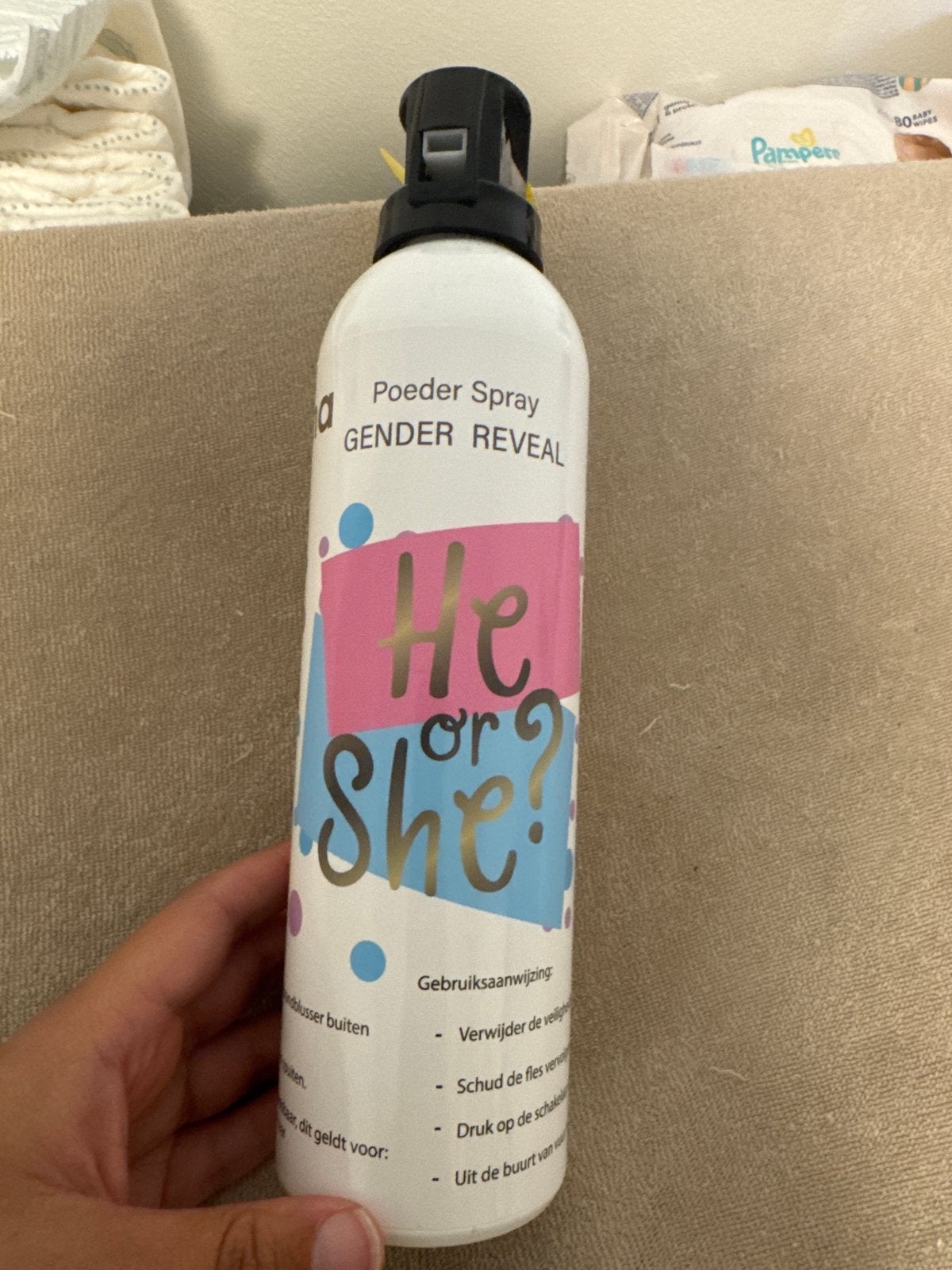 Roze Poeder Spray Gender Reveal - He or She?, Ophalen of Verzenden, Nieuw