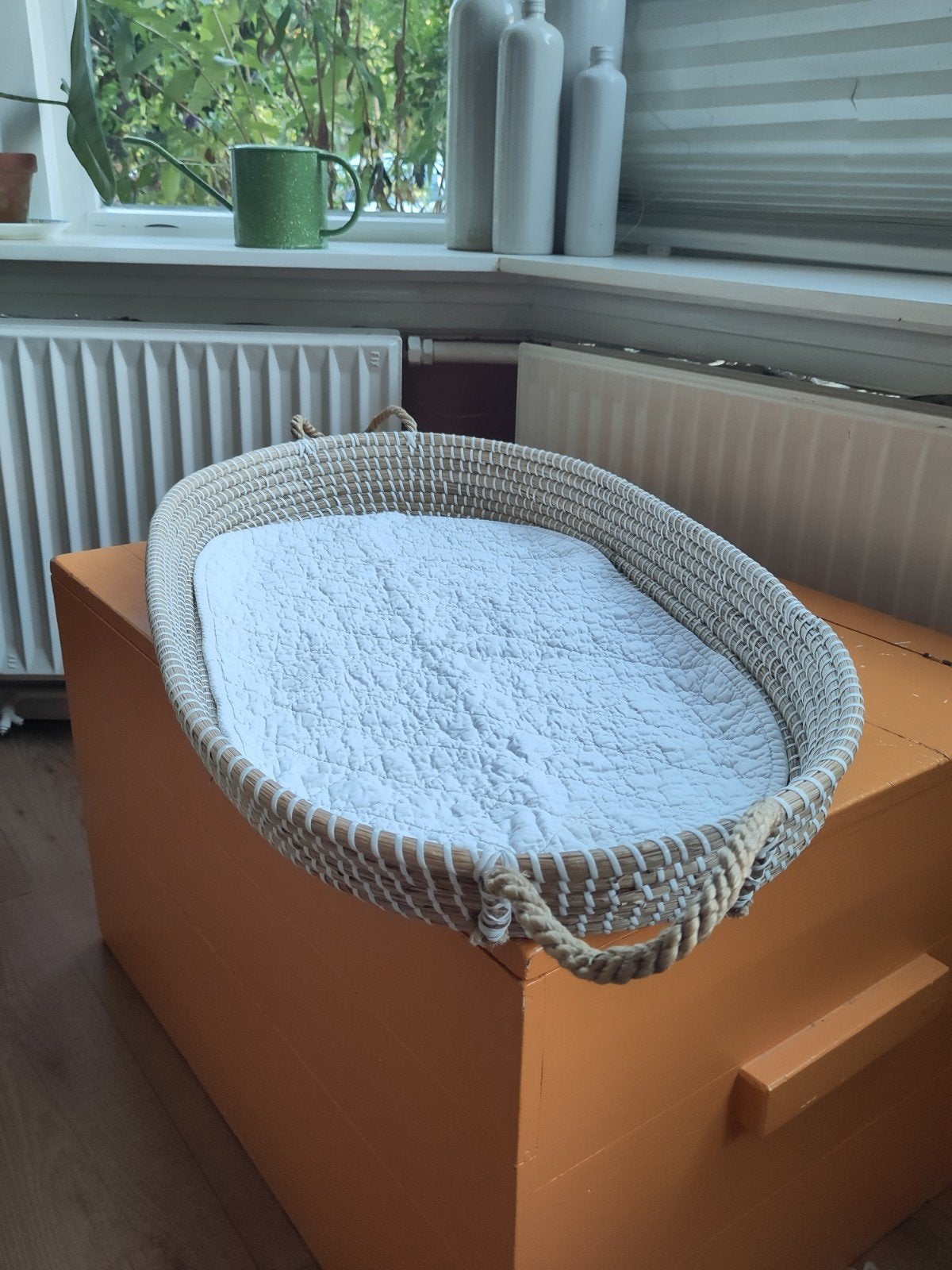 Olli Ella verschoonmand van zeegras met bio katoenen matras, Kinderen en Baby's, Ophalen, Zo goed als nieuw, Overige typen, Overige merken