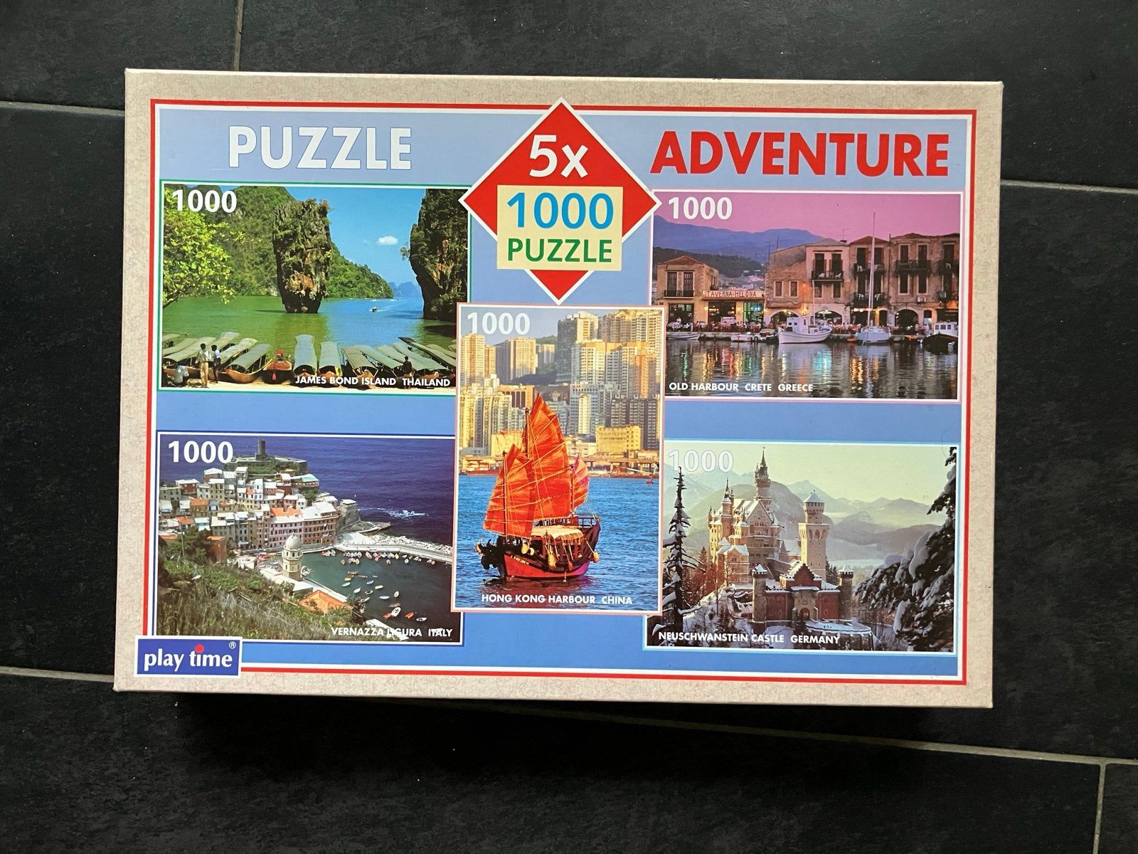 Adventure Puzzelset - 5x 1000 stukjes, Ophalen of Verzenden, 500 t/m 1500 stukjes, Gebruikt, Legpuzzel