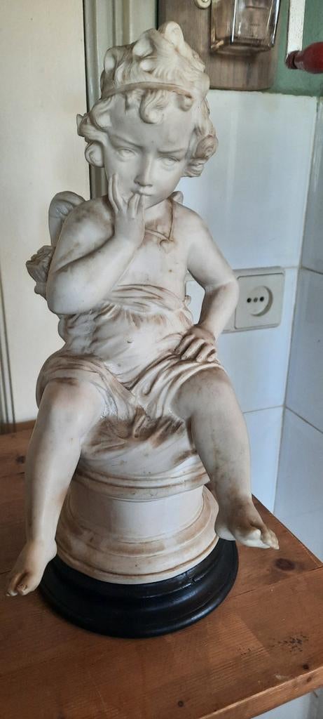 Antiekbeeldje van Cupido/Cherubijn, Antiek en Kunst, Ophalen of Verzenden