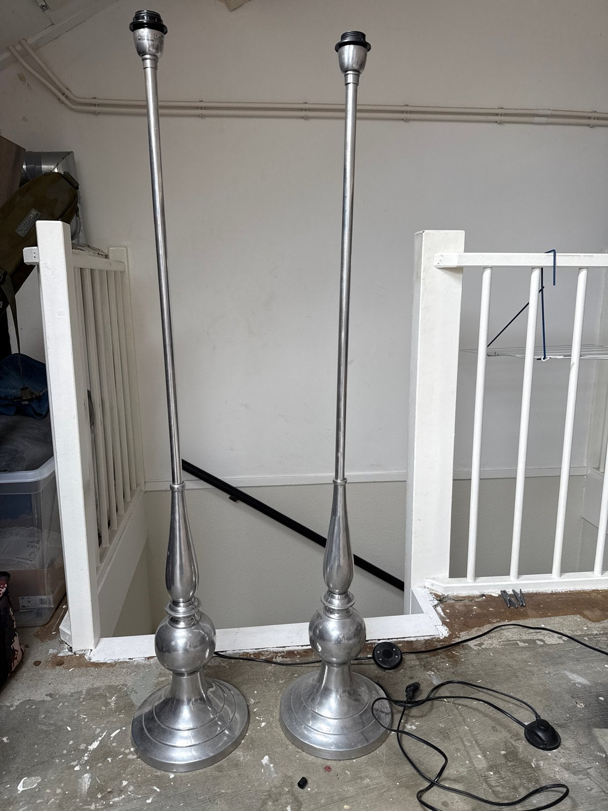 2 staande lampvoeten - Rivièra Maison stijl, ca. 1.50m, Ophalen, Gebruikt, Metaal, 100 tot 150 cm