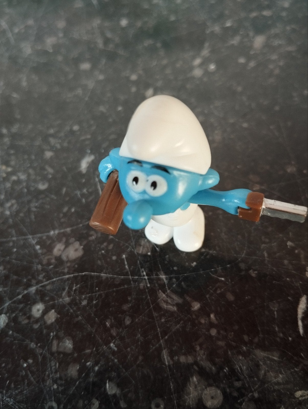 Knutselsmurf met zaag Albert Heijn 2008 - Verzamelobject, Ophalen of Verzenden, Zo goed als nieuw