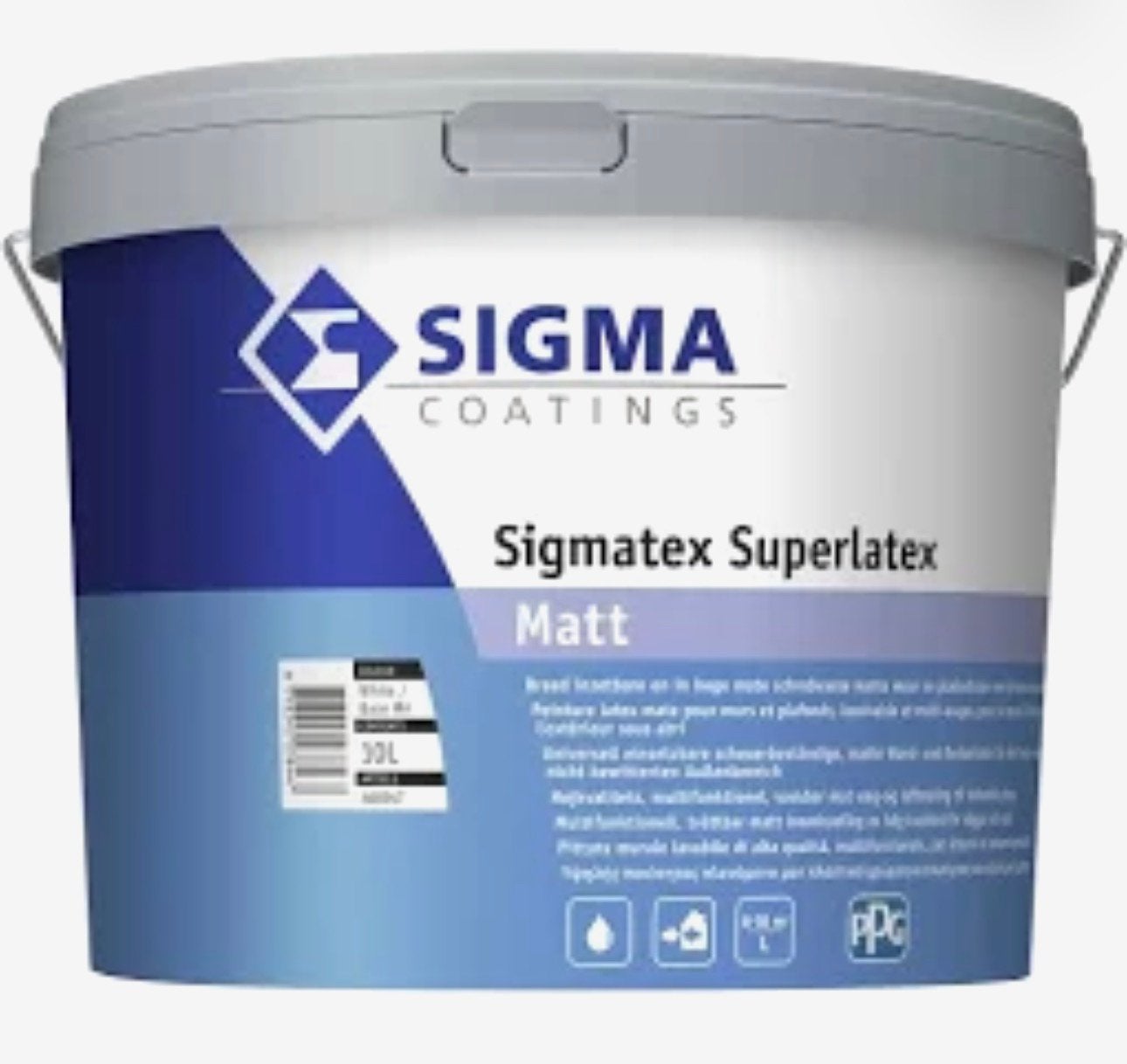 10 Liter Sigmatex matt, Wit, Nieuw, Ophalen of Verzenden, Verf