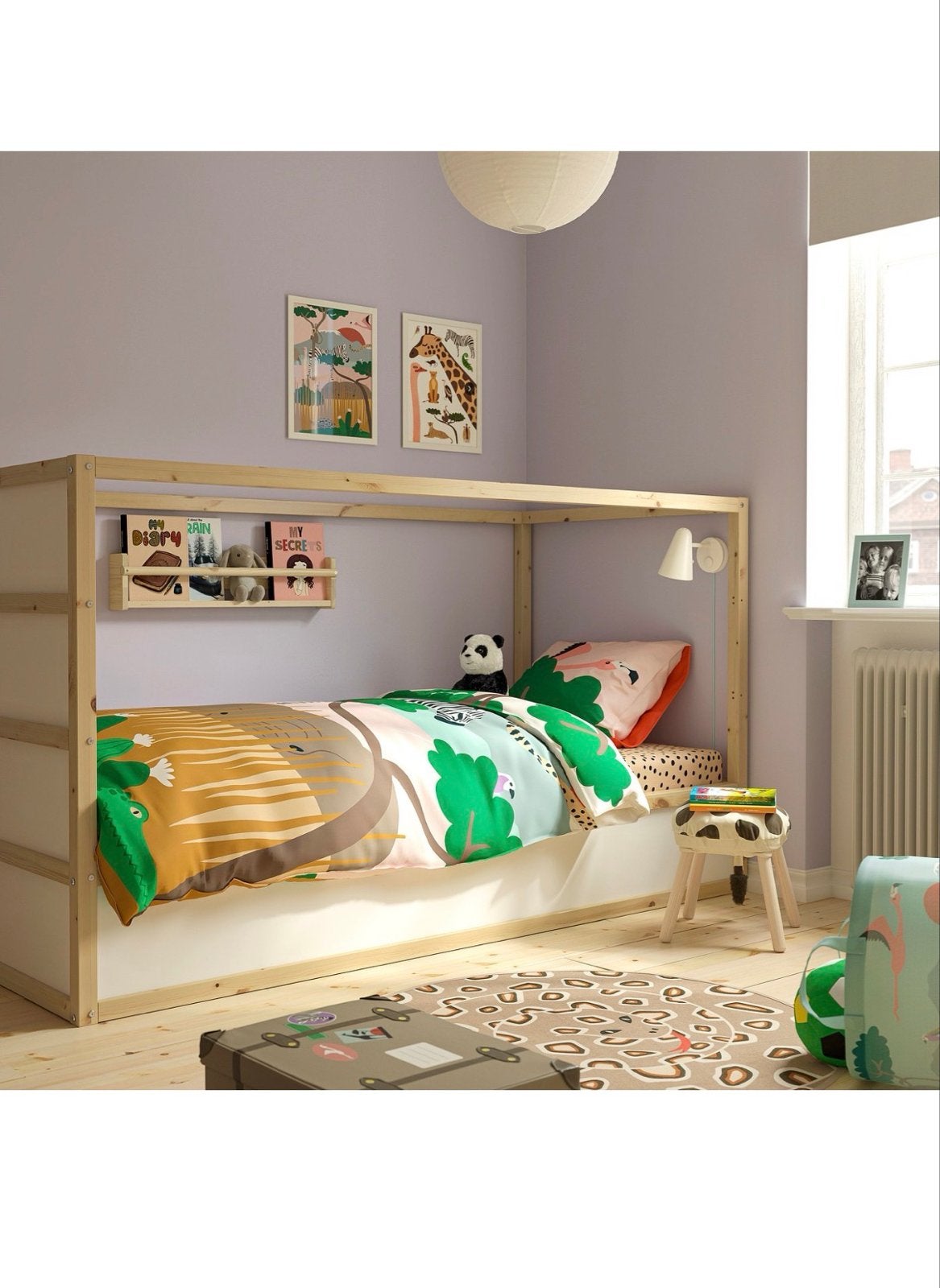 IKEA KURA omkeerbaar bed - grenen/wit, 100 cm, Hoogslaper, Eenpersoons, Minder dan 160 cm