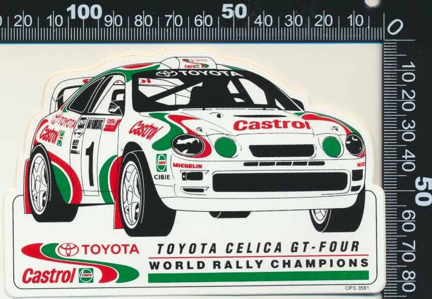 Sticker: Toyota - Celica GT Four - World Rally Champions, Ophalen of Verzenden, Zo goed als nieuw, Auto of Motor
