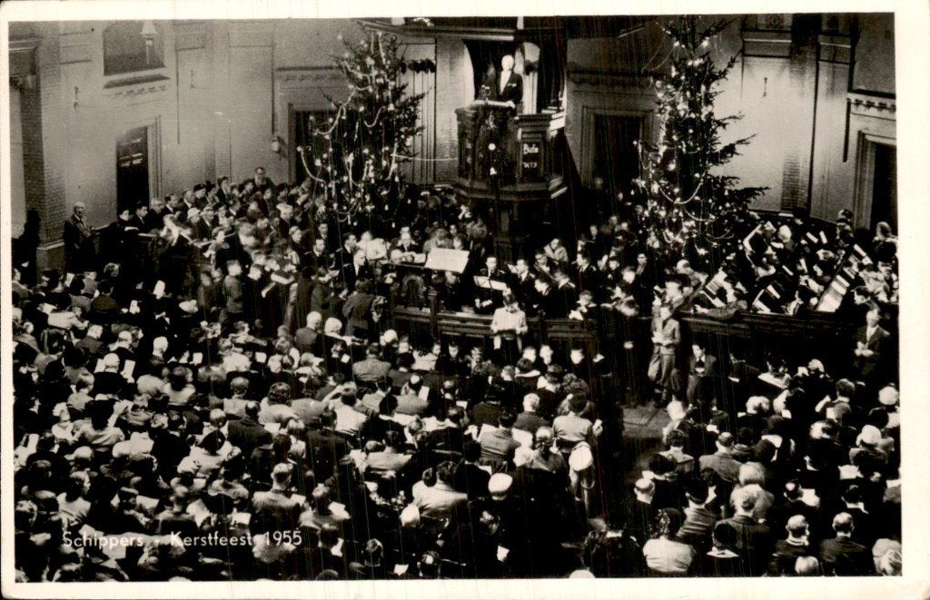 Rotterdam - Kerstfeest - Schippers, Ophalen of Verzenden, 1940 tot 1960, Ongelopen, Zuid-Holland
