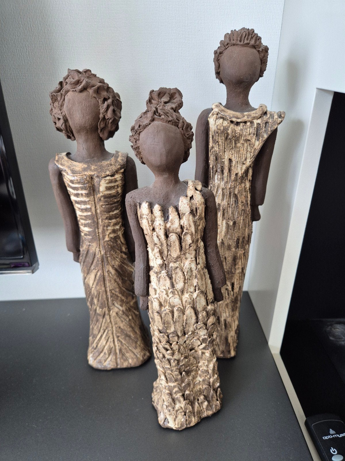 Keramiek Afrikaanse Dames - Goud/Bronskleurige Beelden, Ophalen, Groep mensen, 20 - 50 cm, Steen of Keramiek