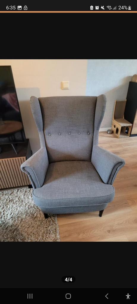 IKEA Strandmon fauteuil, Huis en Inrichting, Fauteuils, Ophalen, Gebruikt, 75 tot 100 cm, 50 tot 75 cm