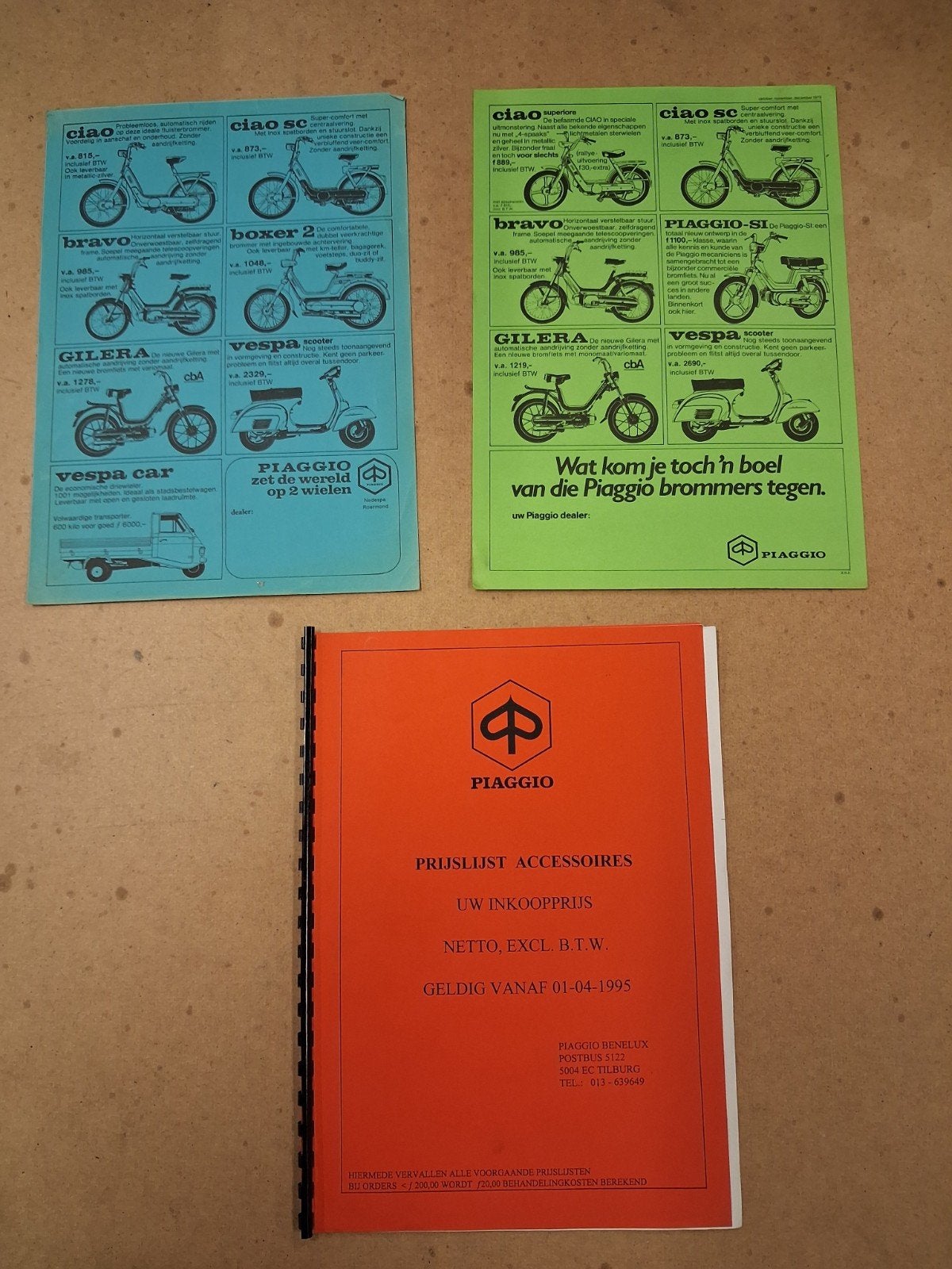 Vespa Piaggio Brommer Folder en Prijslijst Accessoires, Ophalen of Verzenden, Gebruikt