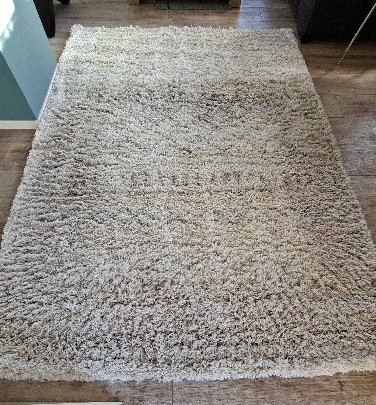 Hoogpolig Vloerkleed - 160x230 cm, Ophalen, 150 tot 200 cm, 200 cm of meer, Beige