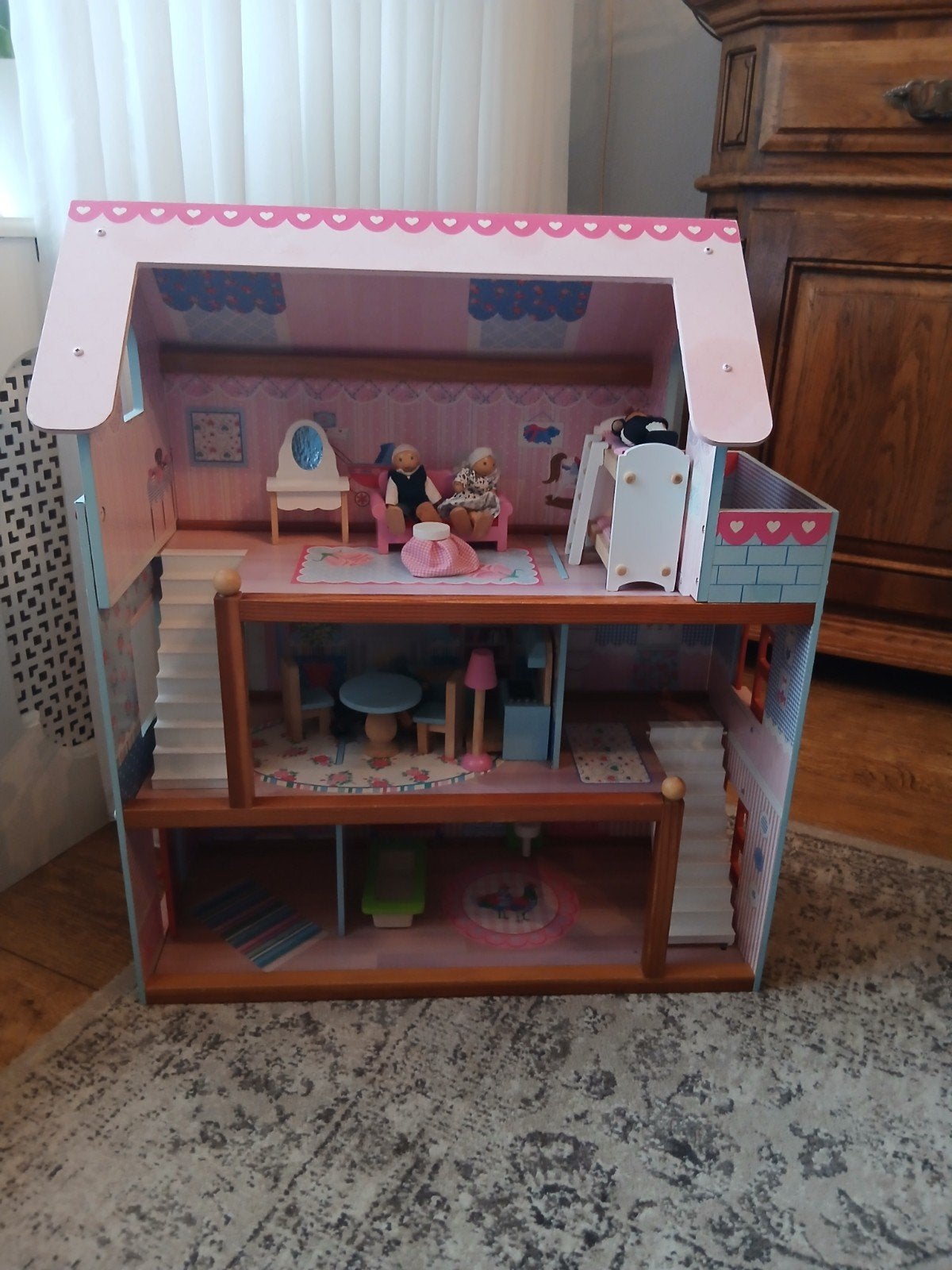 kidkraft houten poppenhuis, Ophalen, Zo goed als nieuw, Poppenhuis
