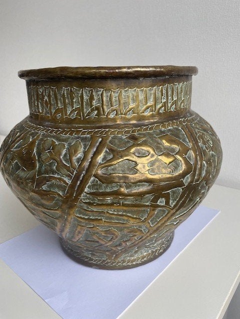 Antieke koperen jardinière / pot, Antiek en Kunst, Antiek | Koper en Brons, Ophalen of Verzenden, Koper
