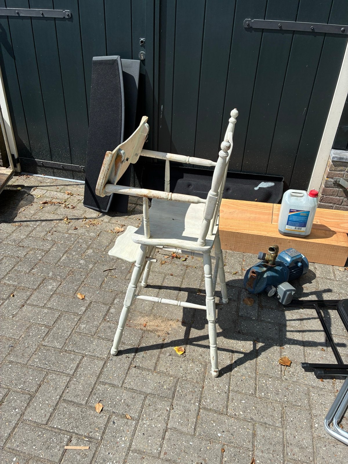 Vintage houten kinderstoel - opknapper, Ophalen, Gebruikt, Overige typen, Afneembaar eetblad