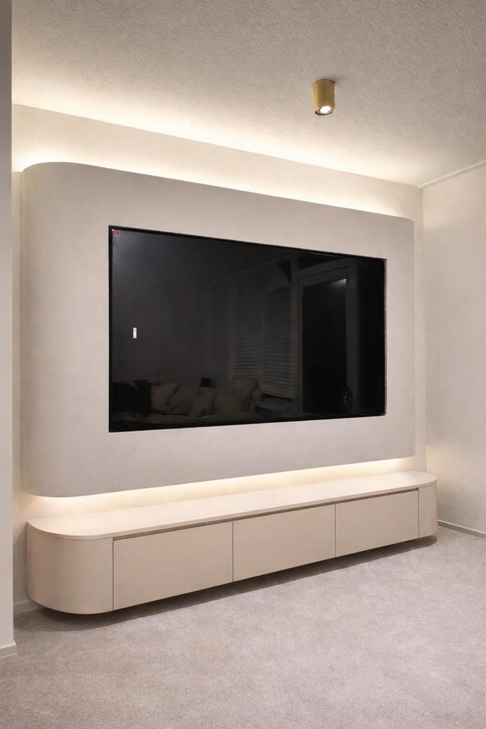 Japandi  Tv meubel zwevend (beige , wit , zwart ,walnoot), Teakhout, Nieuw, Ophalen of Verzenden, 200 cm of meer
