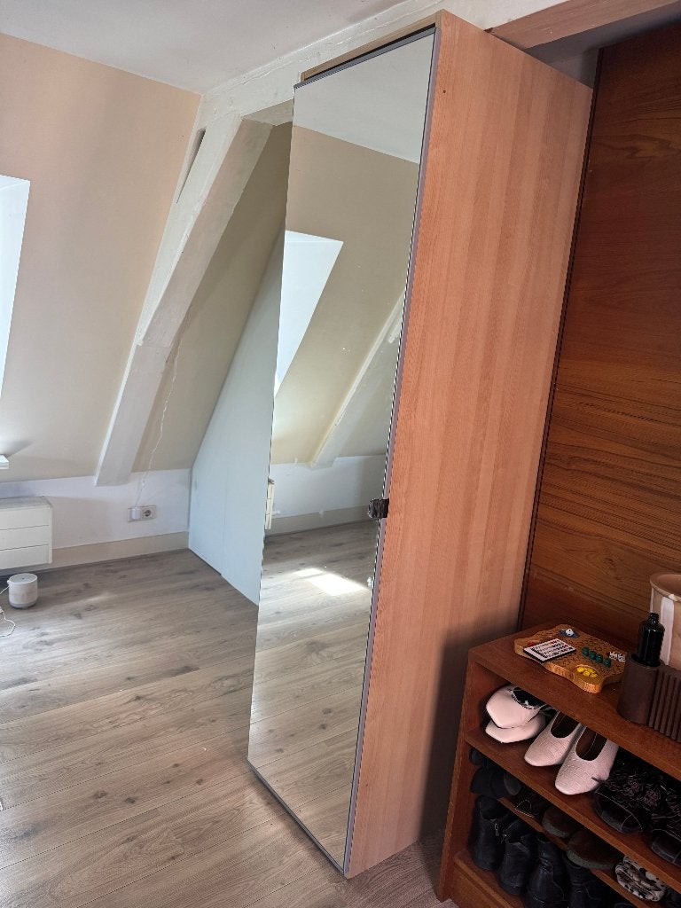 pax kast 201 cm hoog eiken met spiegeldeur, Ophalen, Gebruikt, Met deur(en), 200 cm of meer