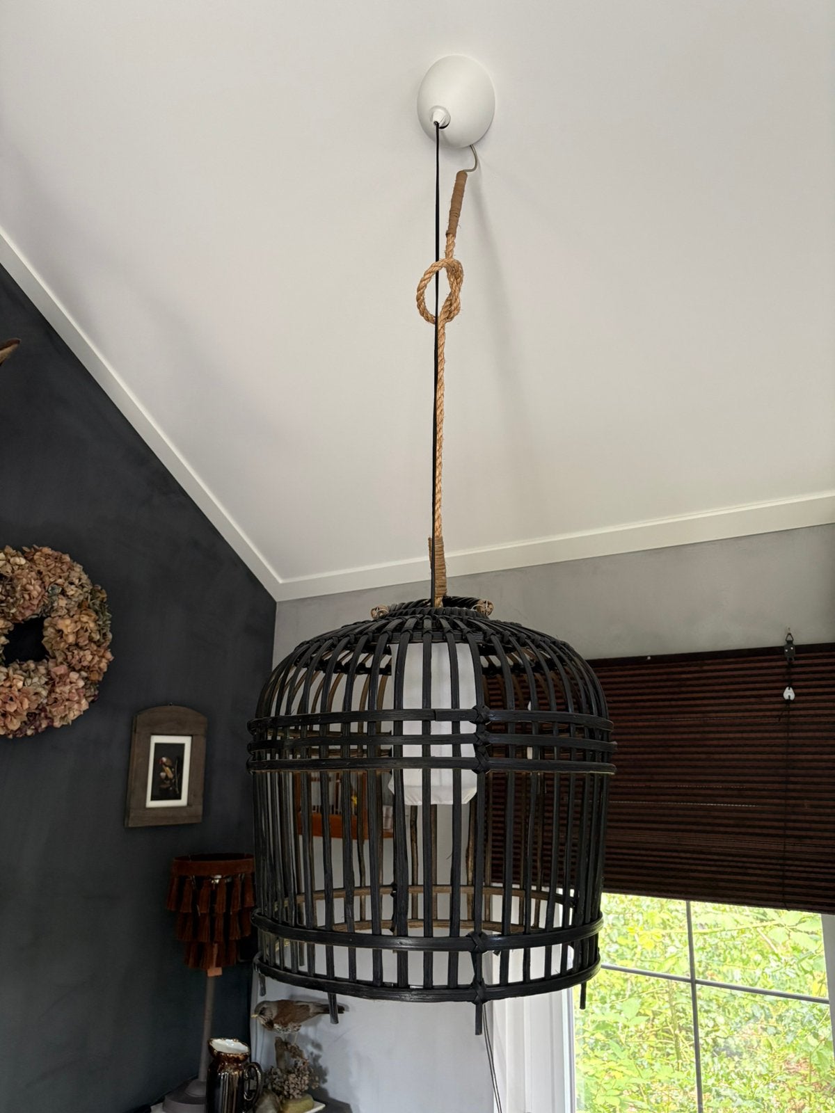 Rivièra maison hang lamp zwart, Ophalen of Verzenden, Gebruikt