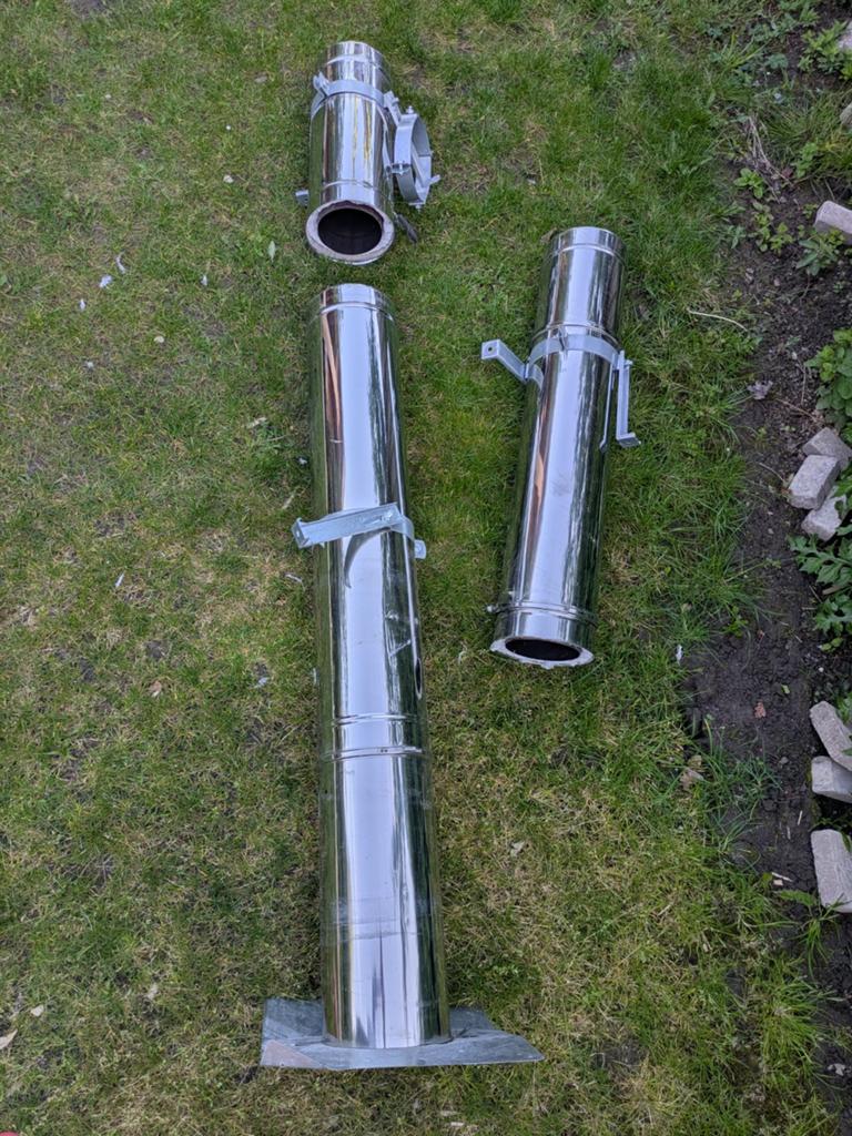 Dubbelwandige Kachelpijp 150mm (3mtr), Ophalen of Verzenden, Hout, Houtkachel